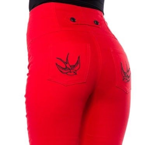 Rock Steady Pants - Rock Steady Sparrow Pocket High Waisted Capris